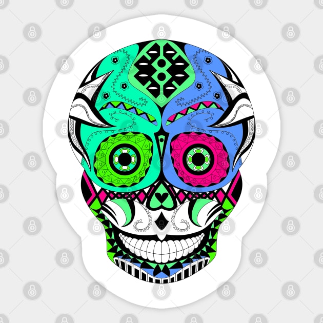 skull in death with a smile in ecopop luchador art Sticker by jorge_lebeau